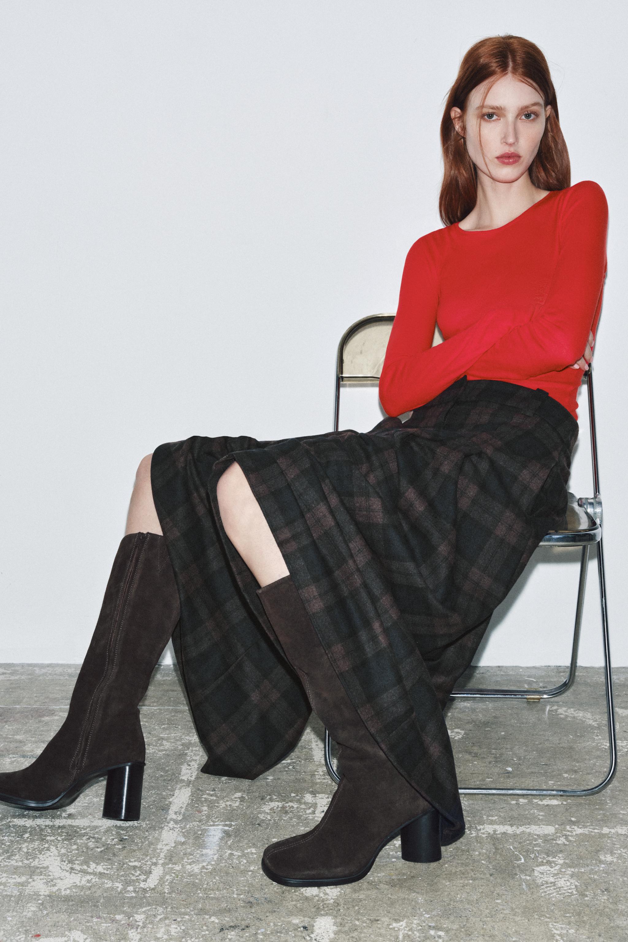 TOPSTITCHED SPLIT LEATHER BOOTS